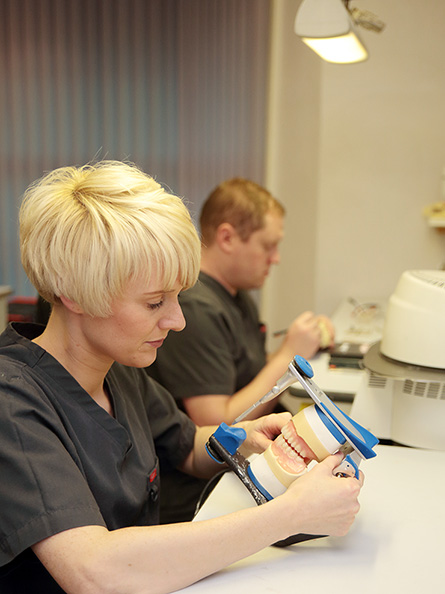 Dental prosthetic work at C & J Dental Technologists in Bolton
